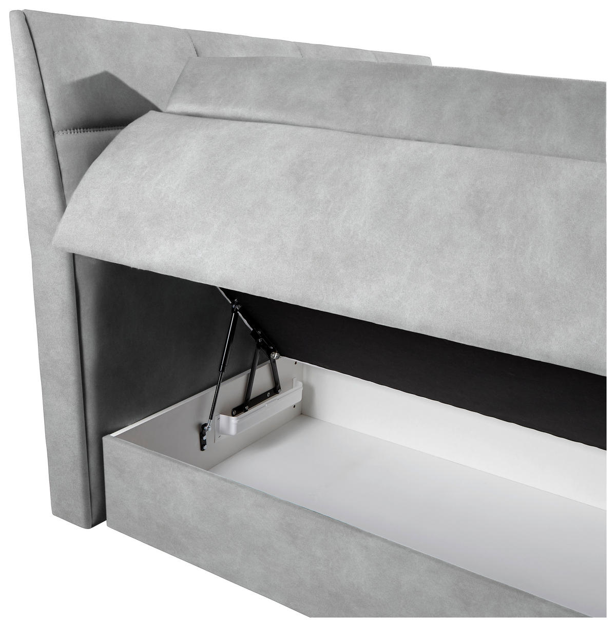 BOXSPRINGBETT 160/200 cm  in Hellgrau  - Wengefarben/Hellgrau, Konventionell, Holz/Textil (160/200cm) - Xora