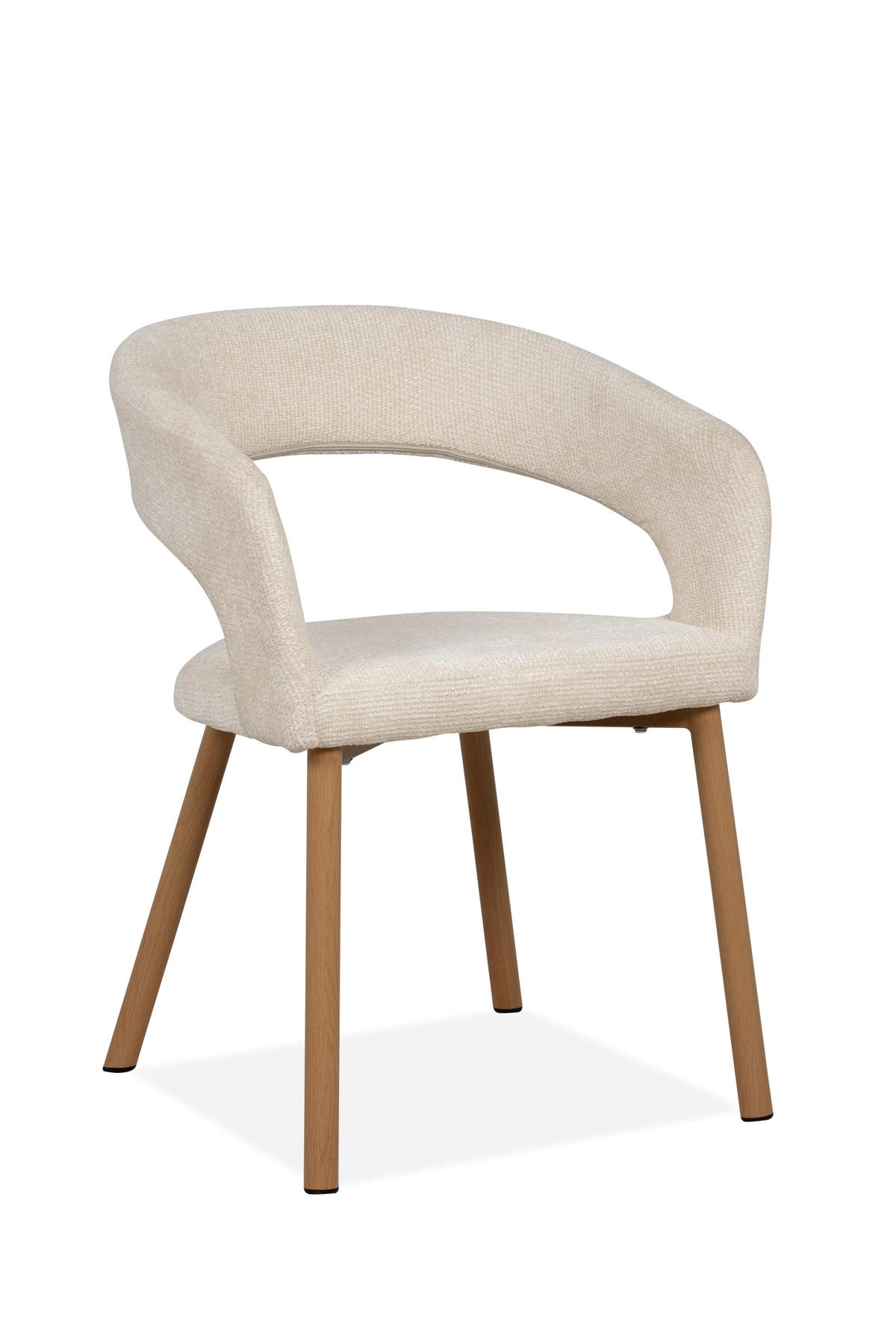 STUHL  in Metall, Textil  - Weiß/Braun, MODERN, Textil/Metall (57/78/61cm) - MID.YOU