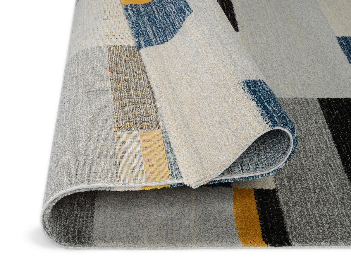 LÄUFER 80/200 cm Palazzo Bloc  - Blau/Gelb, LIFESTYLE, Textil (80/200cm) - Novel