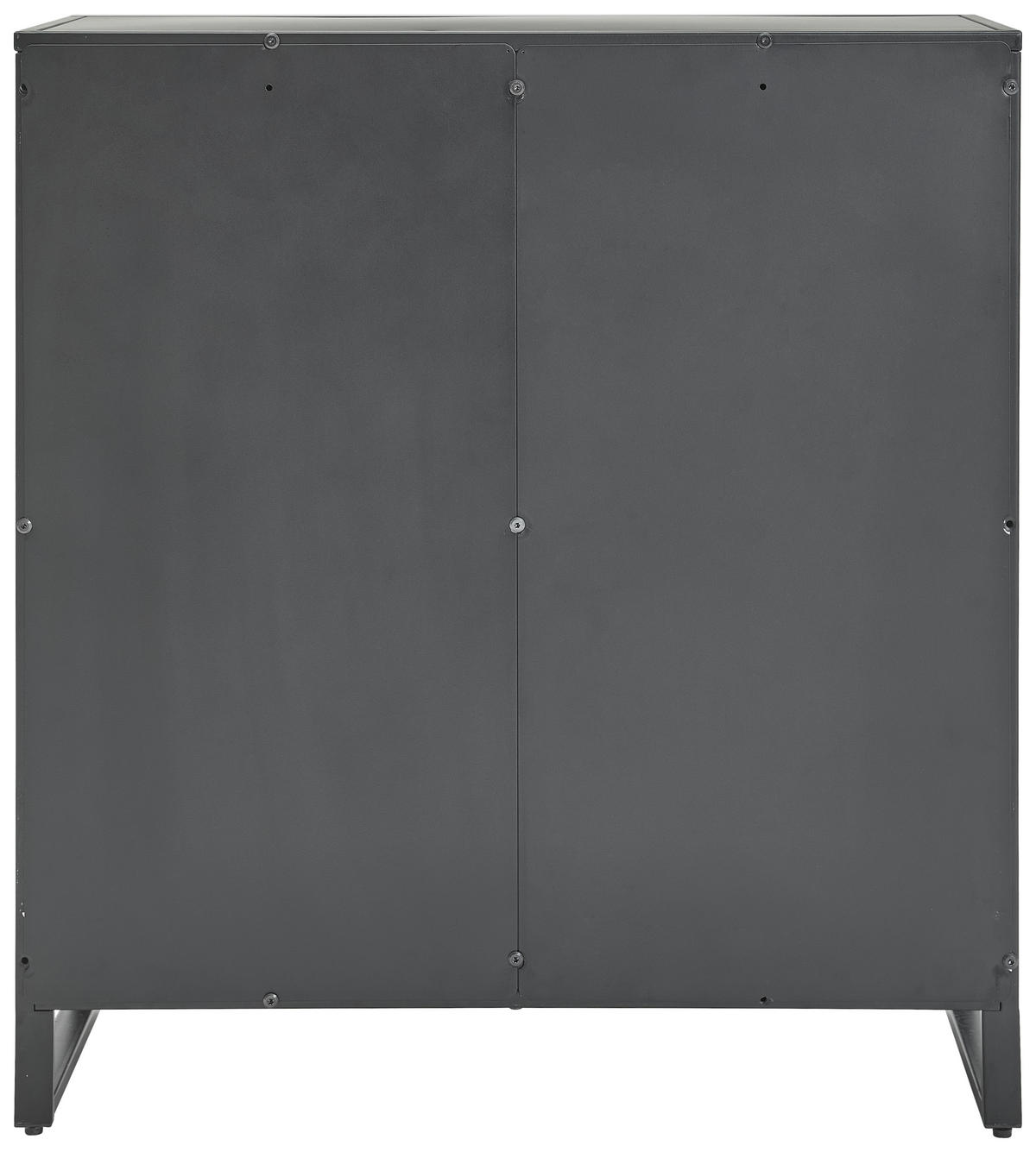 KOMODA, černá, barvy stříbra, 80/88/31 cm - černá/barvy stříbra, Design, kov (80/88/31cm) - MID.YOU