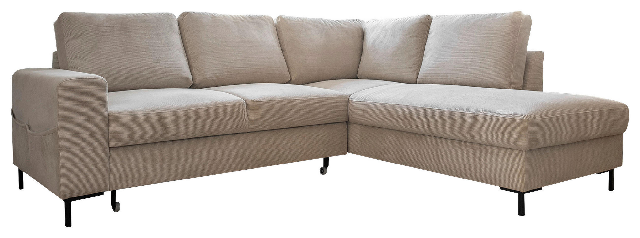 KUTNA GARNITURA tekstil  bež   - bež/crna, Design, tekstil/metal (237/197cm) - MID.YOU