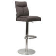BARHOCKER in Metall, Textil Braun, Edelstahlfarben  - Edelstahlfarben/Braun, Design, Textil/Metall (38/117/52cm) - Novel