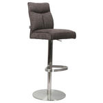 BARHOCKER in Metall, Textil Braun, Edelstahlfarben  - Edelstahlfarben/Braun, Design, Textil/Metall (38/117/52cm) - Novel