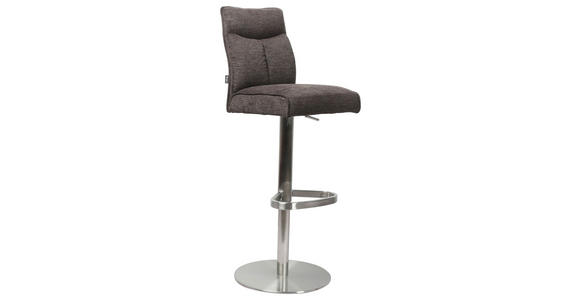 BARHOCKER in Metall, Textil Braun, Edelstahlfarben - Edelstahlfarben/Braun, Design, Textil/Metall (38/117/52cm) - Novel