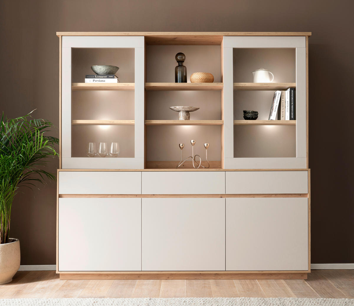BUFFET 202/199/40 cm  in Kaschmir, Eiche Artisan  - Kaschmir/Eiche Artisan, Design, Holzwerkstoff (202/199/40cm) - MID.YOU
