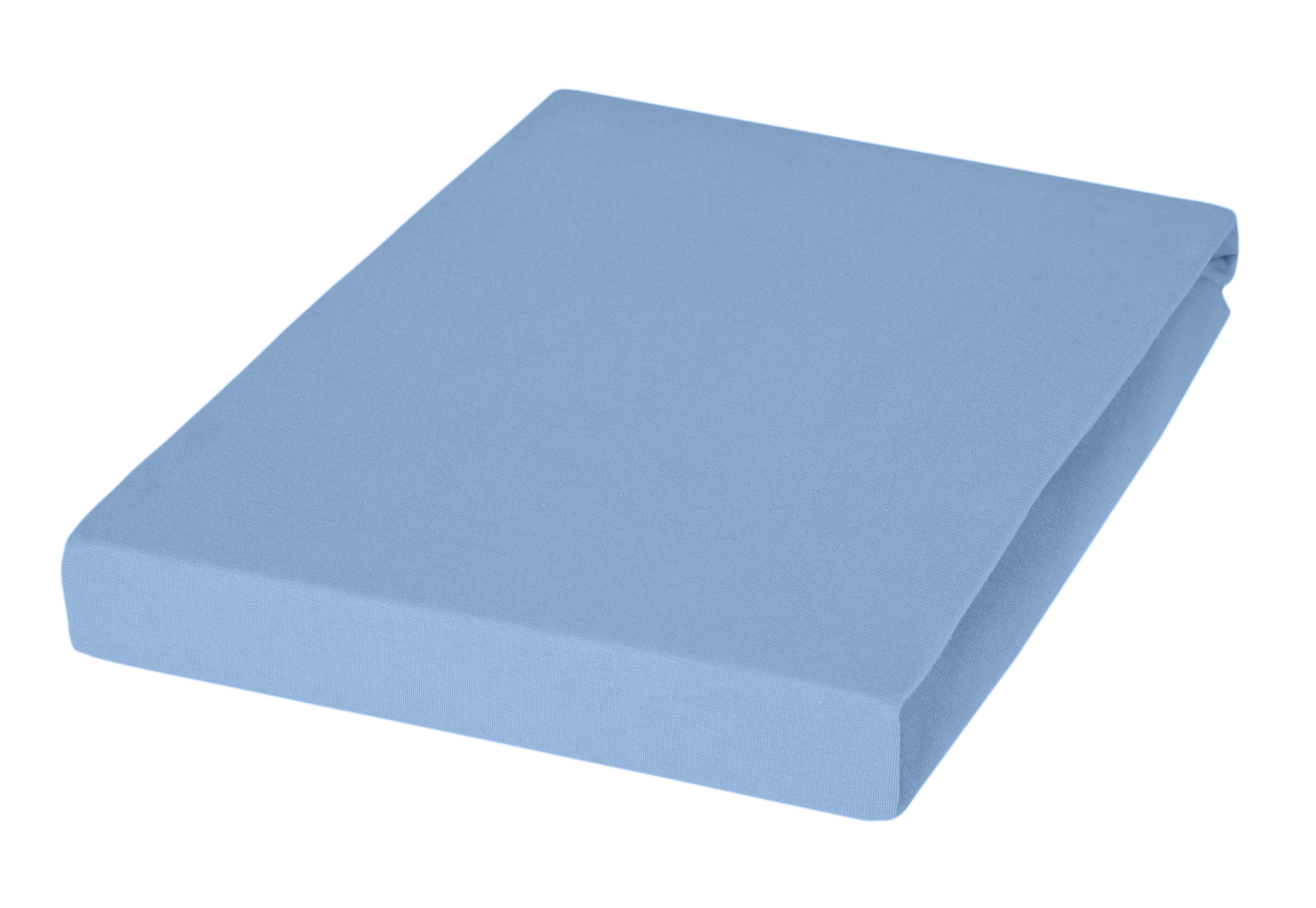 SPANNBETTTUCH Jersey  - Blau, Basics, Textil (100/200cm) - Janine