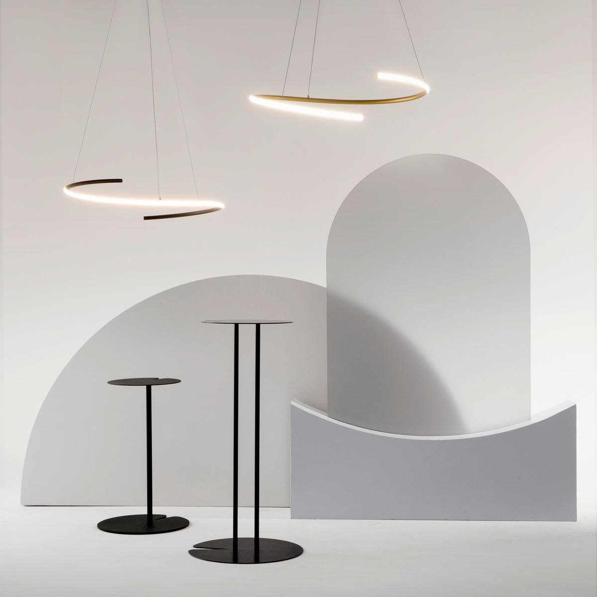 PENDELLEUCHTE Curve 60/325.7/60 cm  - Schwarz, Design, Metall (60/325.7/60cm) - MAYTONI