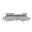 ECKSOFA Anthrazit Struktur  - Anthrazit/Silberfarben, KONVENTIONELL, Textil/Metall (268/207cm) - Carryhome