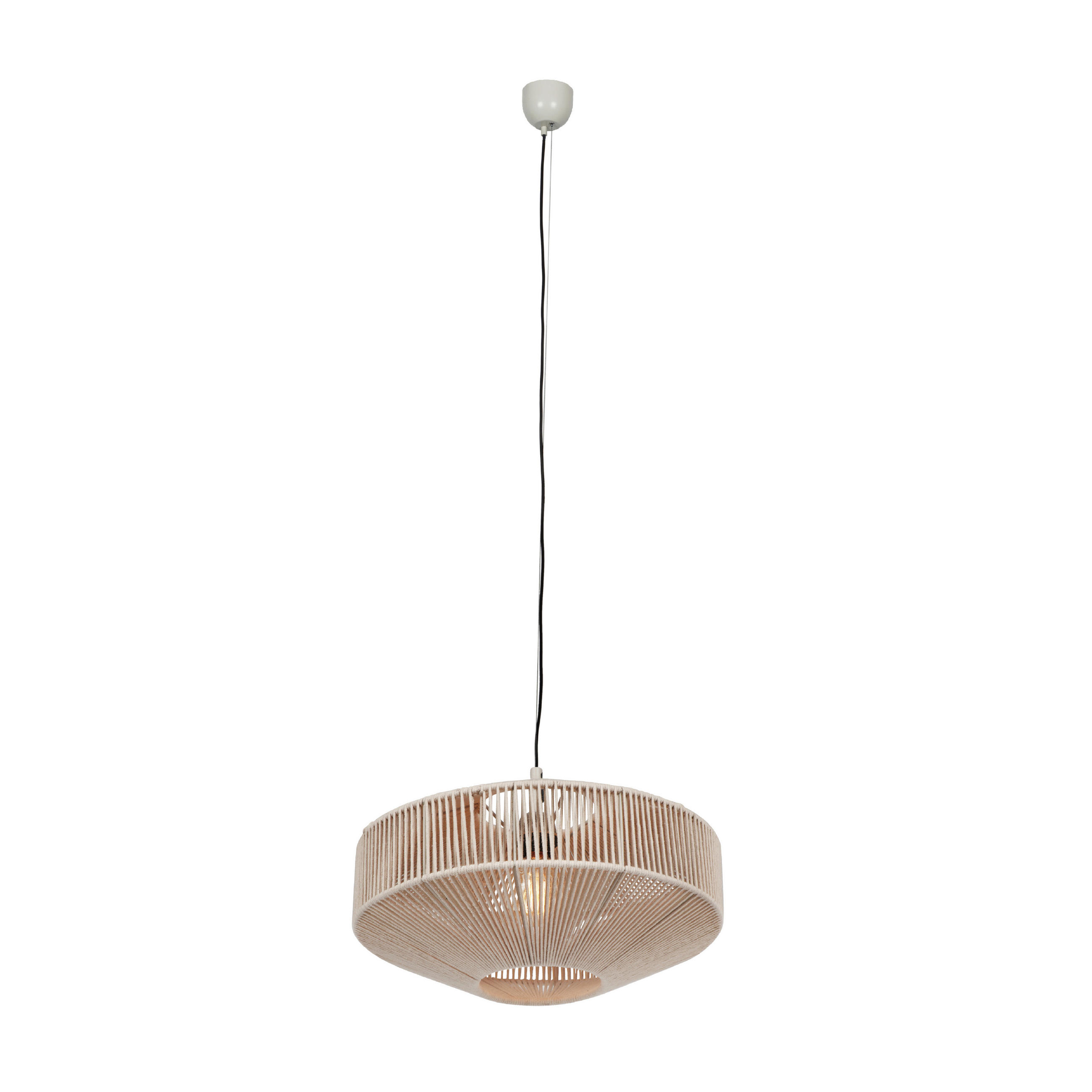 PENDELLEUCHTE 46/150 cm   - Beige/Weiß, Natur, Textil/Metall (46/150cm) - Trio Leuchten