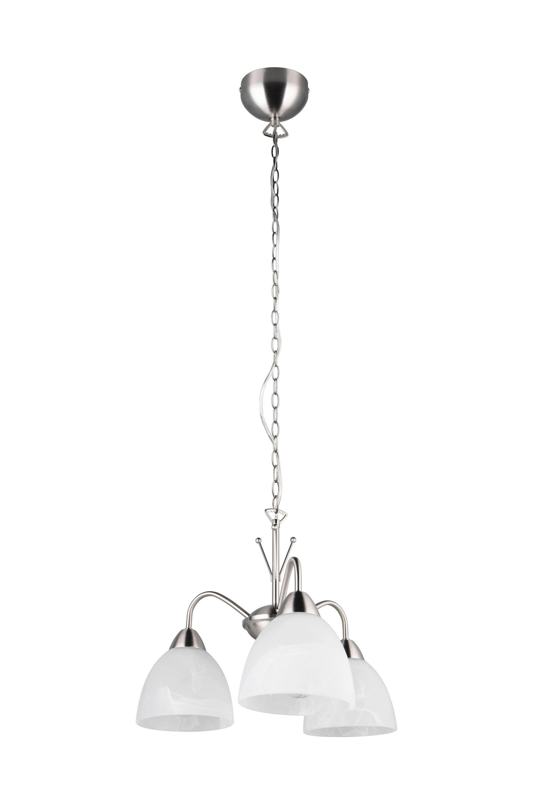 HÄNGELEUCHTE 43/150 cm  - Weiß/Nickelfarben, KONVENTIONELL, Glas/Metall (43/150cm)