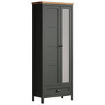 GARDEROBENSCHRANK in 77/198/39 cm - Eichefarben/Schwarz, ROMANTIK / LANDHAUS, Holzwerkstoff/Kunststoff (77/198/39cm) - Landscape