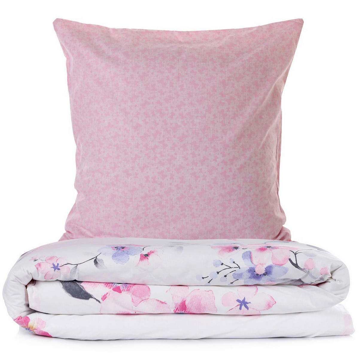 BETTWÄSCHE 155/220 cm  - Pink/Lila, Basics, Textil (155/220cm)