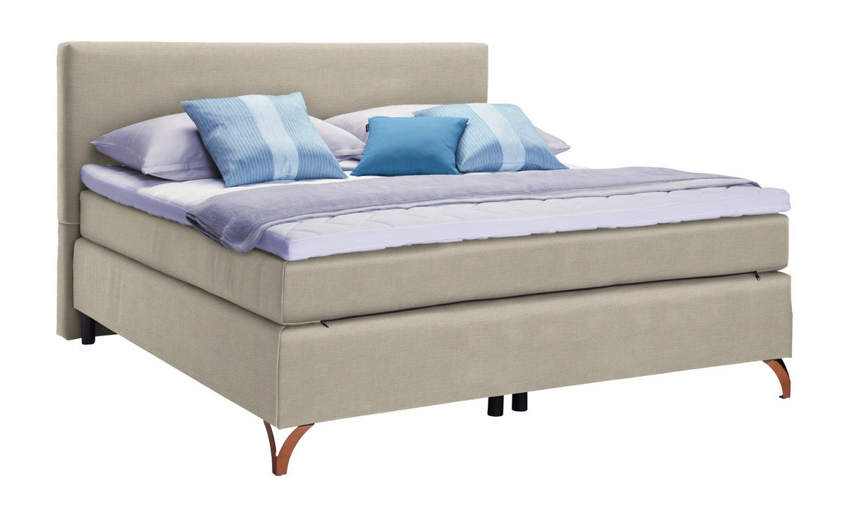 BOXSPRINGBETT 120/200 cm  in Beige  - Beige/Kupferfarben, Design, Textil/Metall (120/200cm) - Esposa