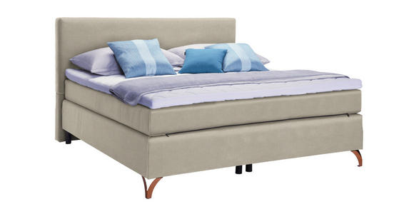 BOXSPRINGBETT 120/200 cm in Beige - Beige/Kupferfarben, Design, Textil/Metall (120/200cm) - Esposa