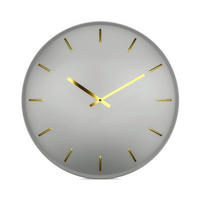 WANDUHR  Grau, Goldfarben 40 cm  - Goldfarben/Grau, Basics, Metall (40cm)