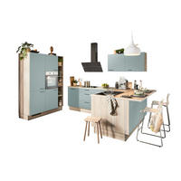 ECKKÜCHE  in Tannenholzfarben, Salbeigrün  - Salbeigrün/Tannenholzfarben, Design, Holzwerkstoff/Metall (150/280/121,6cm) - Xora