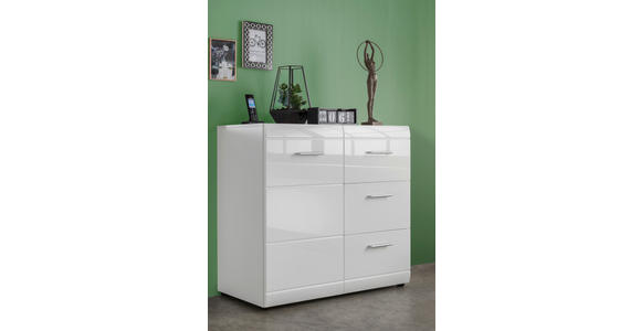SIDEBOARD 96/86/40 cm in Weiß - Silberfarben/Weiß, Design, Holzwerkstoff/Kunststoff (96/86/40cm) - Carryhome