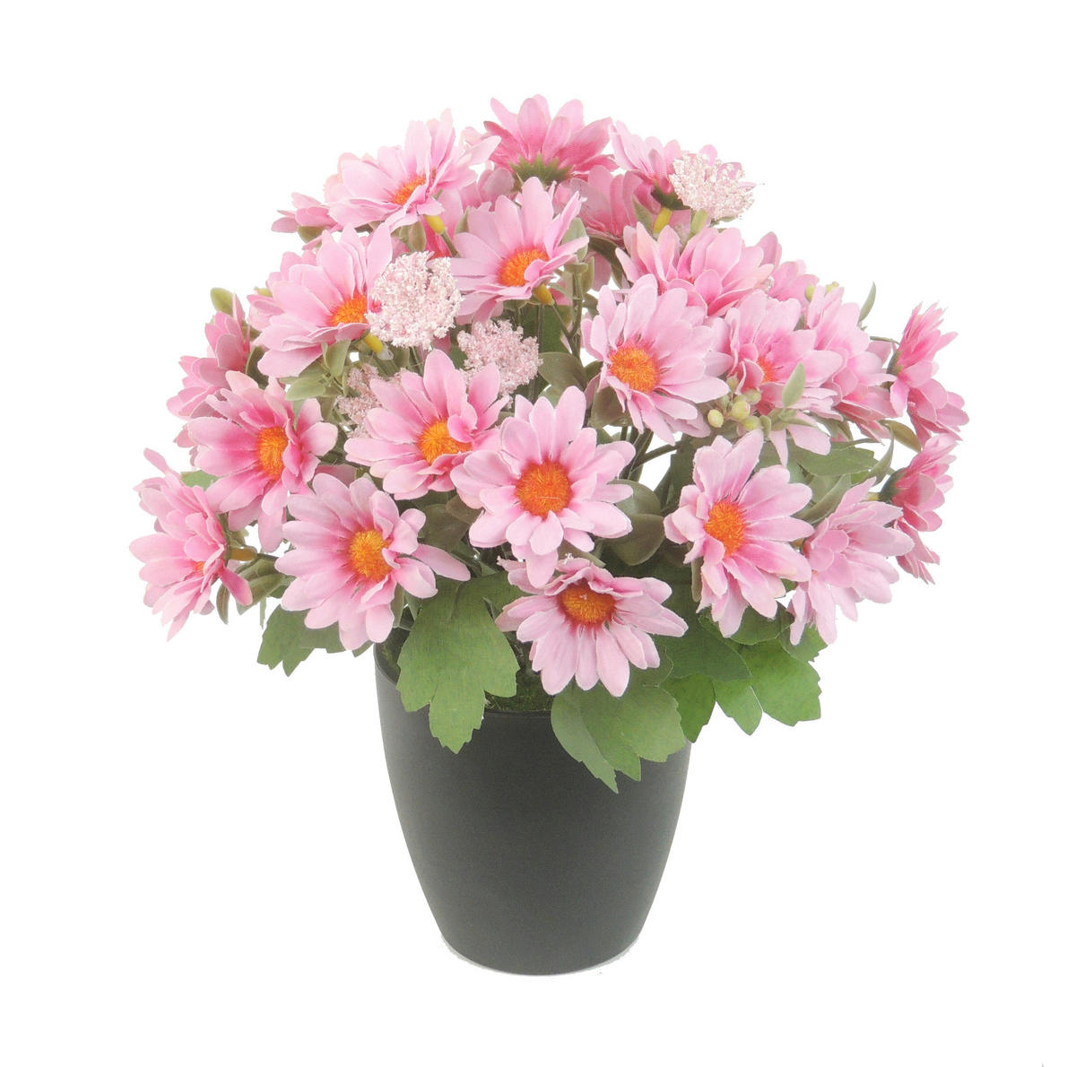 KUNSTBLUME  - Pink/Schwarz, LIFESTYLE, Papier/Kunststoff (22cm)