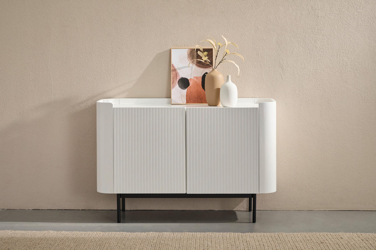 SIDEBOARD  120/80/40 cm  - Schwarz/Weiß, Design, Holzwerkstoff/Metall (120/80/40cm) - MID.YOU