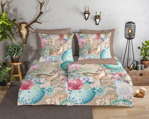 WENDEBETTWÄSCHE Hebe Biber 135/200 cm  - Multicolor, Design, Textil (135/200cm)