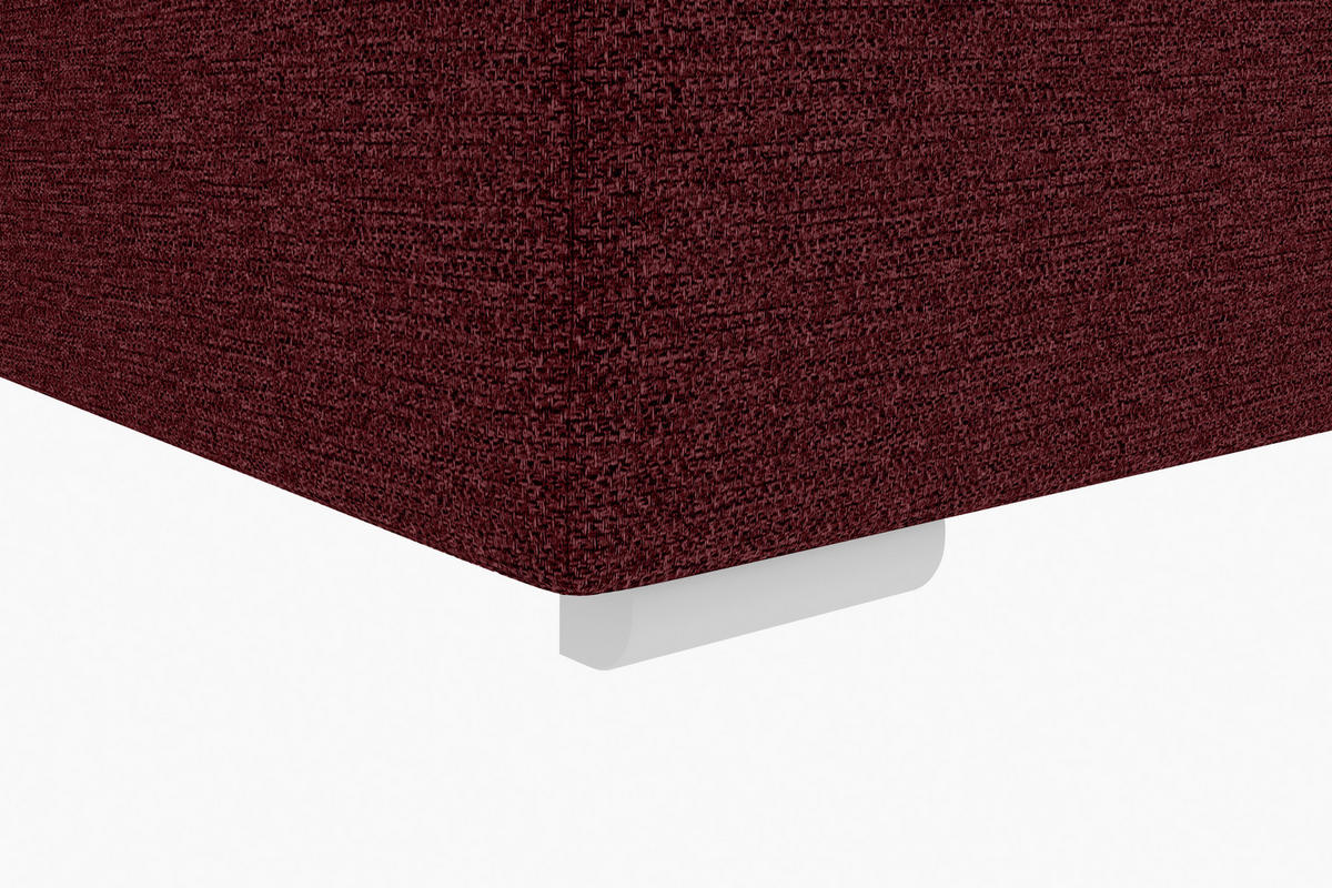 BOXSPRINGBETT 140/200 cm  in Weinrot  - Chromfarben/Weinrot, KONVENTIONELL, Kunststoff/Textil (140/200cm) - Boxxx