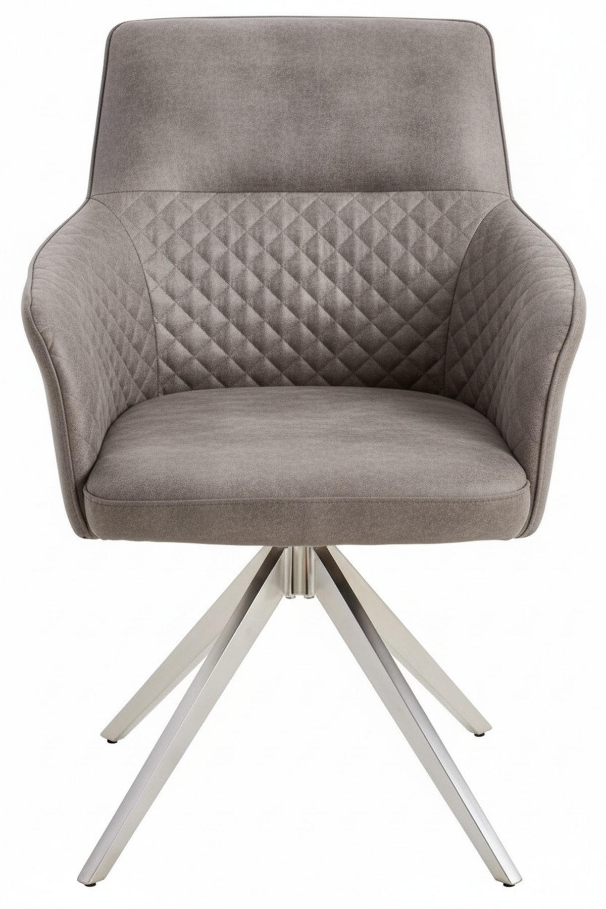 ARMLEHNSTUHL  in Edelstahl Mikrofaser  - Edelstahlfarben/Silberfarben, Basics, Textil/Metall (62/90/63cm) - MID.YOU