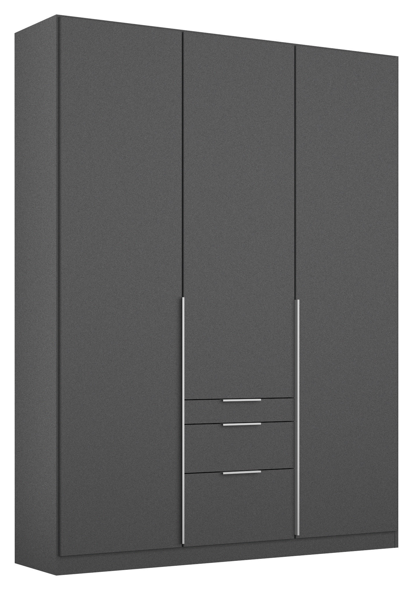 DREHTÜRENSCHRANK 136/229/54 cm,  in Grau, 3 Tür(en)  - Alufarben/Grau, MODERN, Holzwerkstoff/Metall (136/229/54cm) - Rauch Möbel