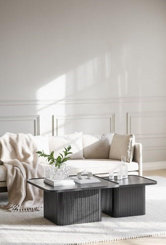 SOFFBORD i trä 80/80/40 cm  - svart, Klassisk, trä (80/80/40cm) - Rowico