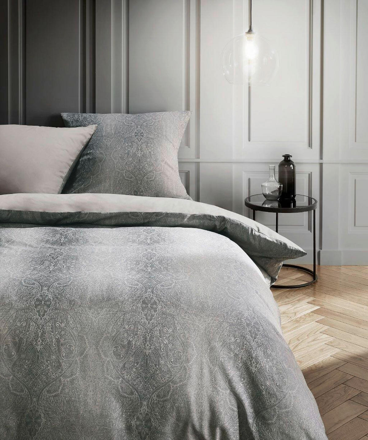 BETTWÄSCHESET Black Premium Damast Damast 160/210 cm  65 cm/100 cm  - Perlmutt, Basics, Textil (160/210cm) - Fleuresse