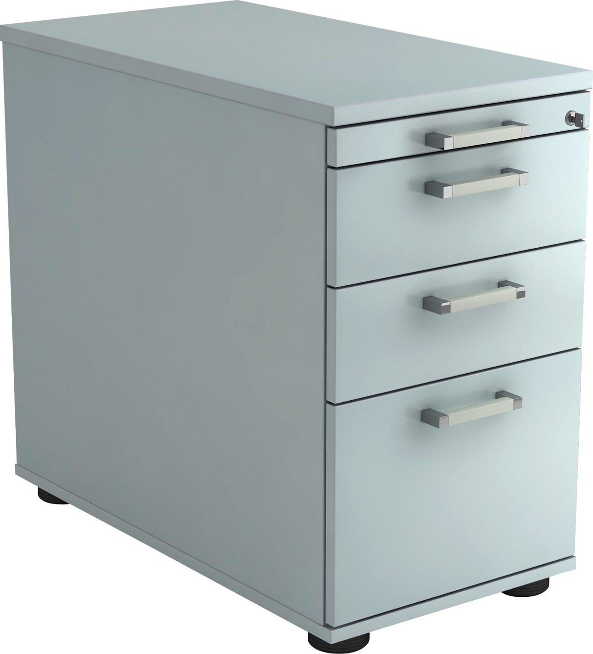 ANSTELLCONTAINER Grau  - Chromfarben/Schwarz, KONVENTIONELL, Holzwerkstoff/Kunststoff (42,8/72-76/80cm) - Venda