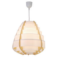 PENDELLEUCHTE Nagoja 37/37/145 cm  - Beige, Natur, Holz (37/37/145cm)