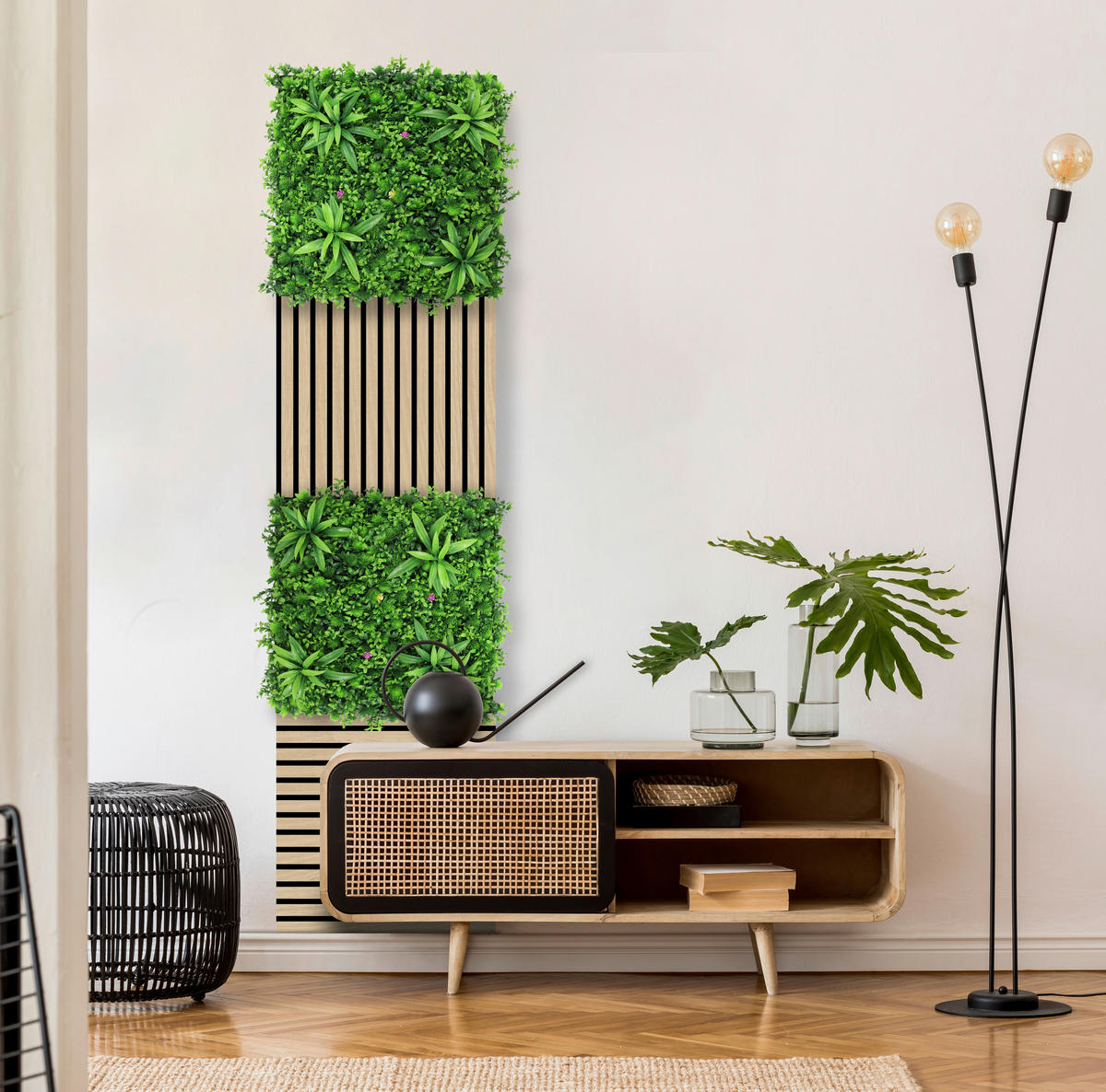 AKUSTIKPANEEL Modular Wall System Design Flora 52/52/4 cm  - Hellgrün, KONVENTIONELL, Kunststoff (52/52/4cm) - Jangal