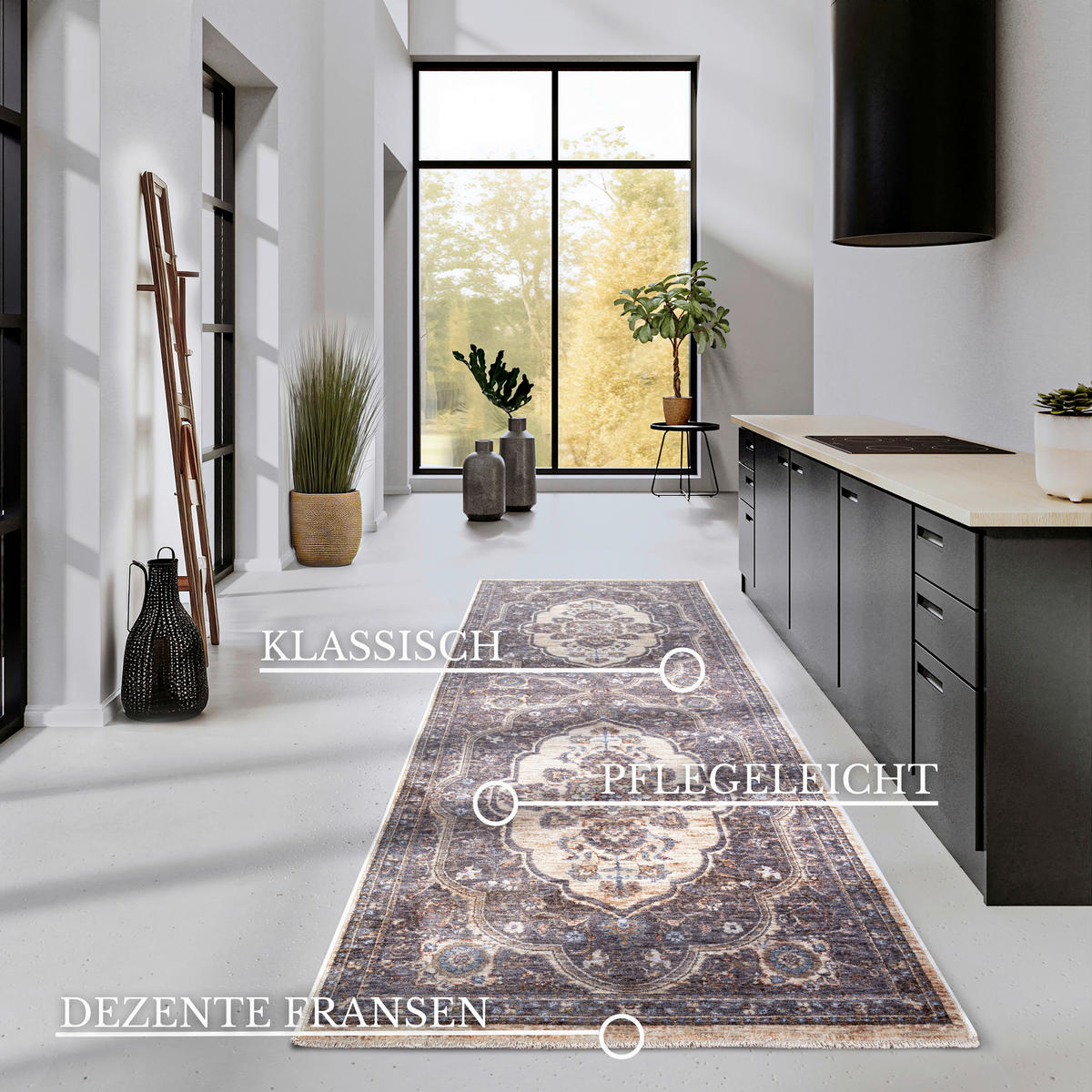 LÄUFER 80/190 cm Kollektion 1871  - Graublau/Multicolor, Design, Kunststoff (80/190cm) - Villeroy & Boch