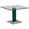 BEISTELLTISCH 60/60/46-65 cm Blau, Grün, Edelstahlfarben quadratisch  - Blau/Edelstahlfarben, Design, Glas/Kunststoff (60/60/46-65cm)