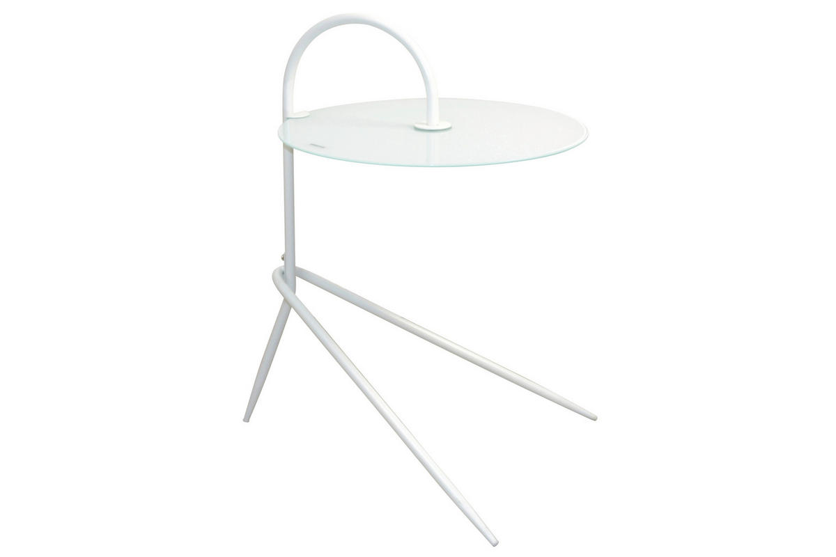 BEISTELLTISCH 45/52/64 cm Weiß rund  - Weiß, Design, Glas/Metall (45/52/64cm) - MID.YOU