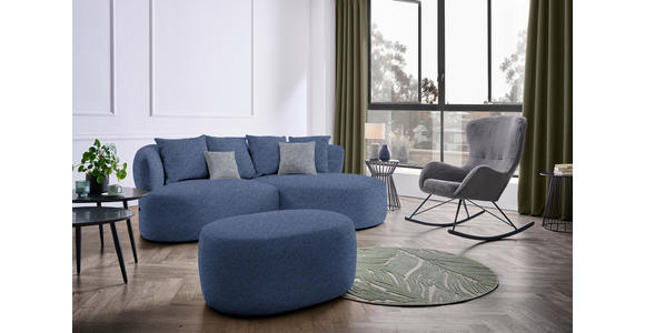 ECKSOFA in Flachgewebe Dunkelblau  235/166 cm  - Dunkelgrau/Schwarz, MODERN, Kunststoff/Textil (235/166cm) - Hom`in