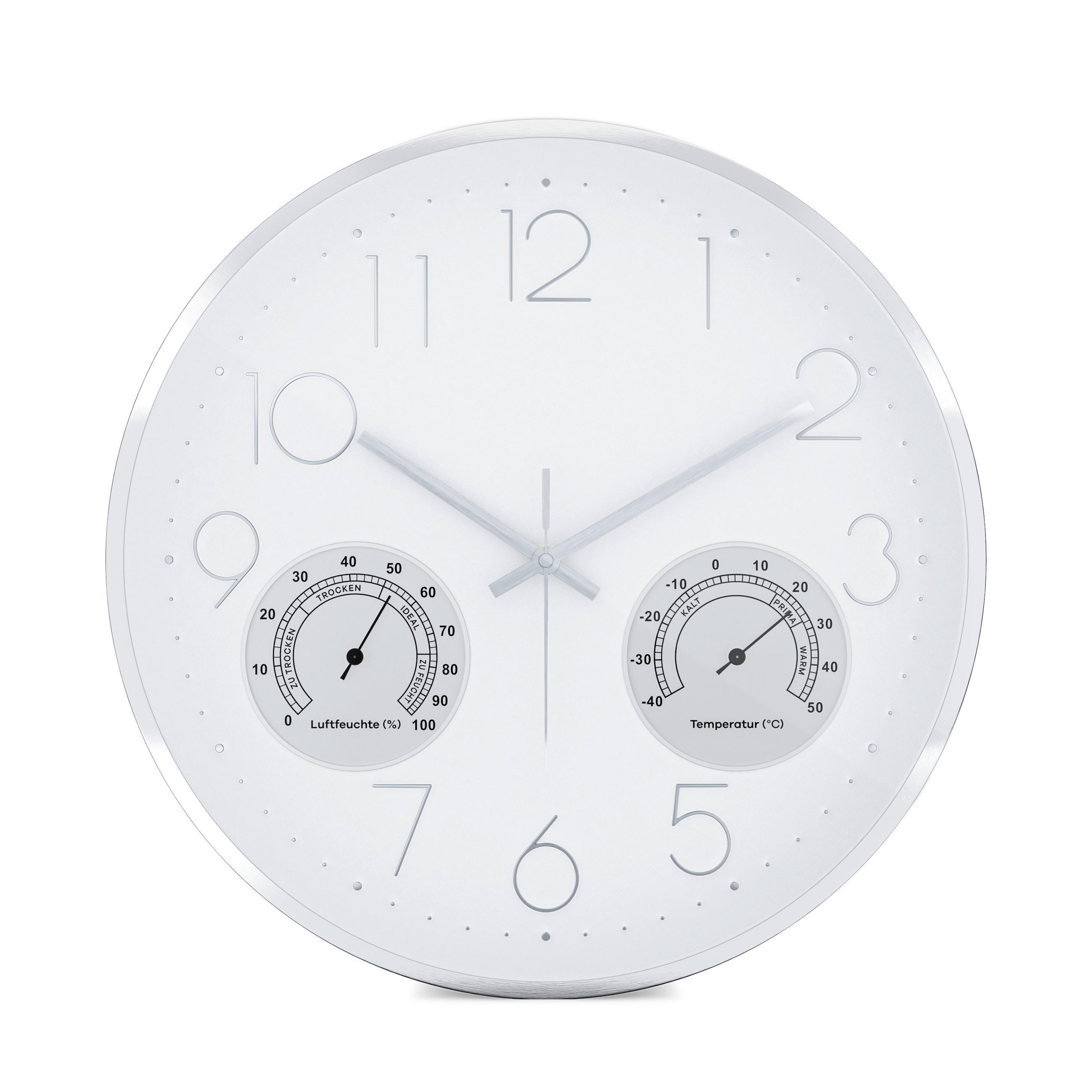 XXXLutz Wanduhr Silber, Weiß