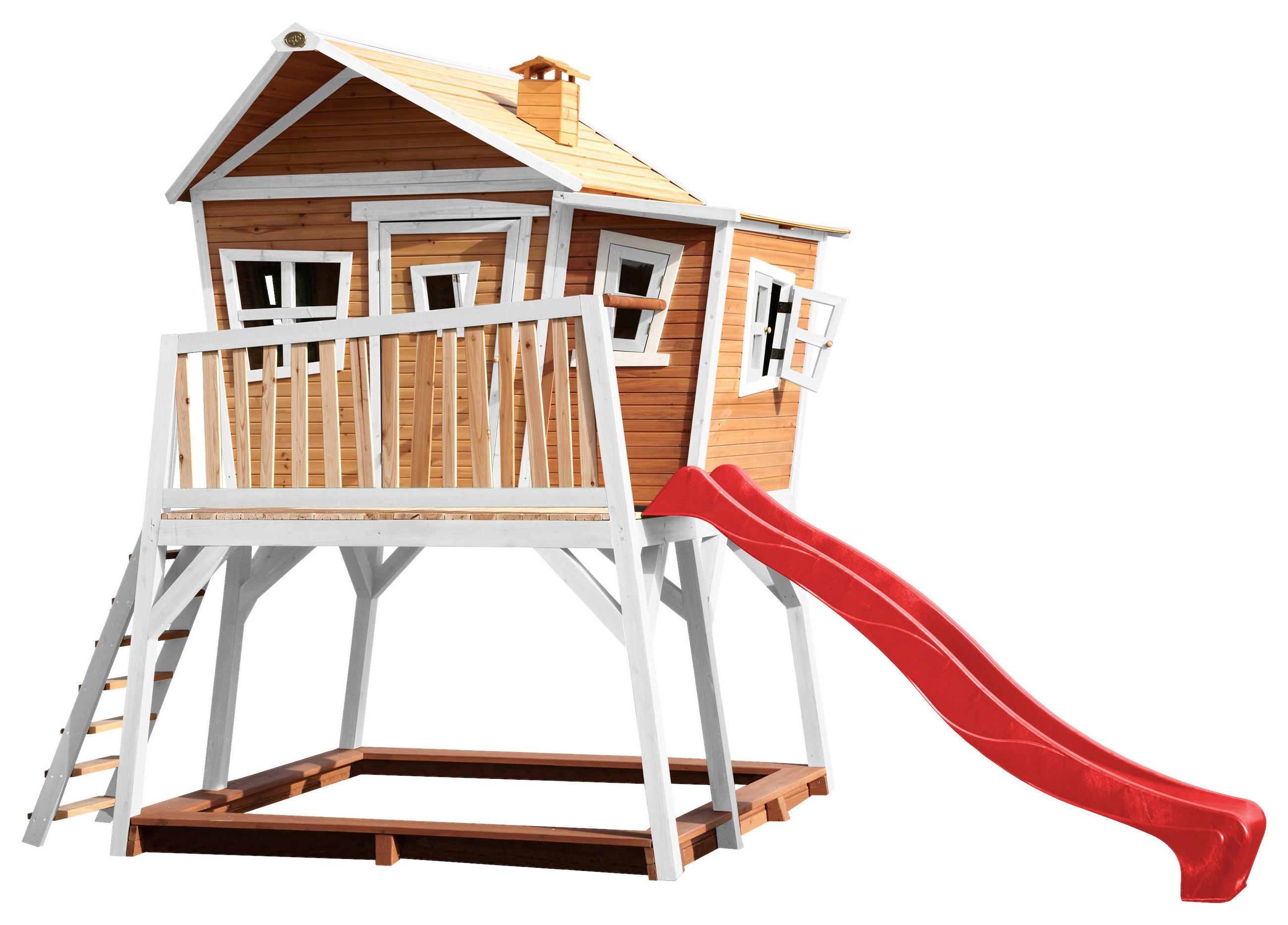 SPIELTURM  - Rot/Braun, KONVENTIONELL, Holz (432/288/193cm) - Ambia Garden