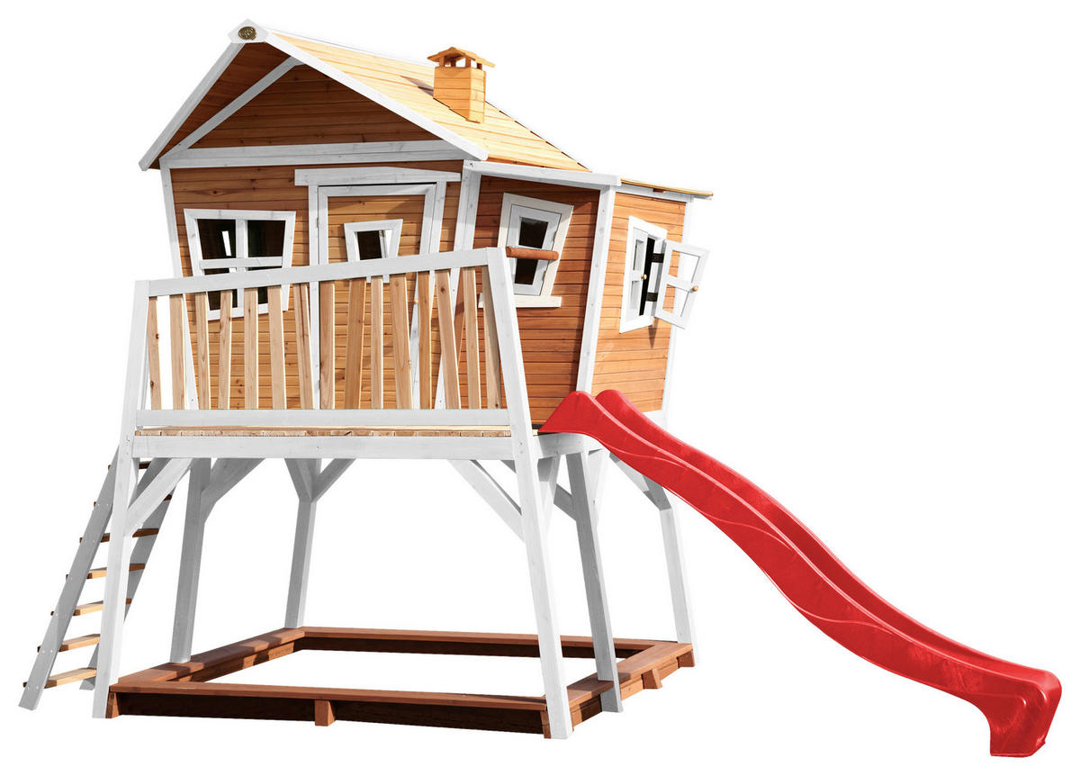 SPIELTURM 432/288/193 cm  - Weiss/Rot, Konventionell, Holz (432/288/193cm)
