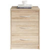 NOČNÍ STOLEK, Sonoma dub, 38,5/54/28,2 cm - šedá/černá, Basics, kompozitní dřevo/plast (38,5/54/28,2cm) - Carryhome