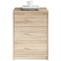 NOČNÝ STOLÍK, dub sonoma, 38,5/54/28,2 cm - čierna/sivá, Basics, kompozitné drevo/plast (38,5/54/28,2cm) - Carryhome