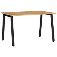 SCHREIBTISCH 120/80/75 cm, Schwarz, Eichefarben, Hellbraun, in verschiedenen Holz-Dekoren erhältlich, justierbare Füße  - Hellbraun/Eichefarben, MODERN, Holzwerkstoff/Metall (120/80/75cm) - Novel