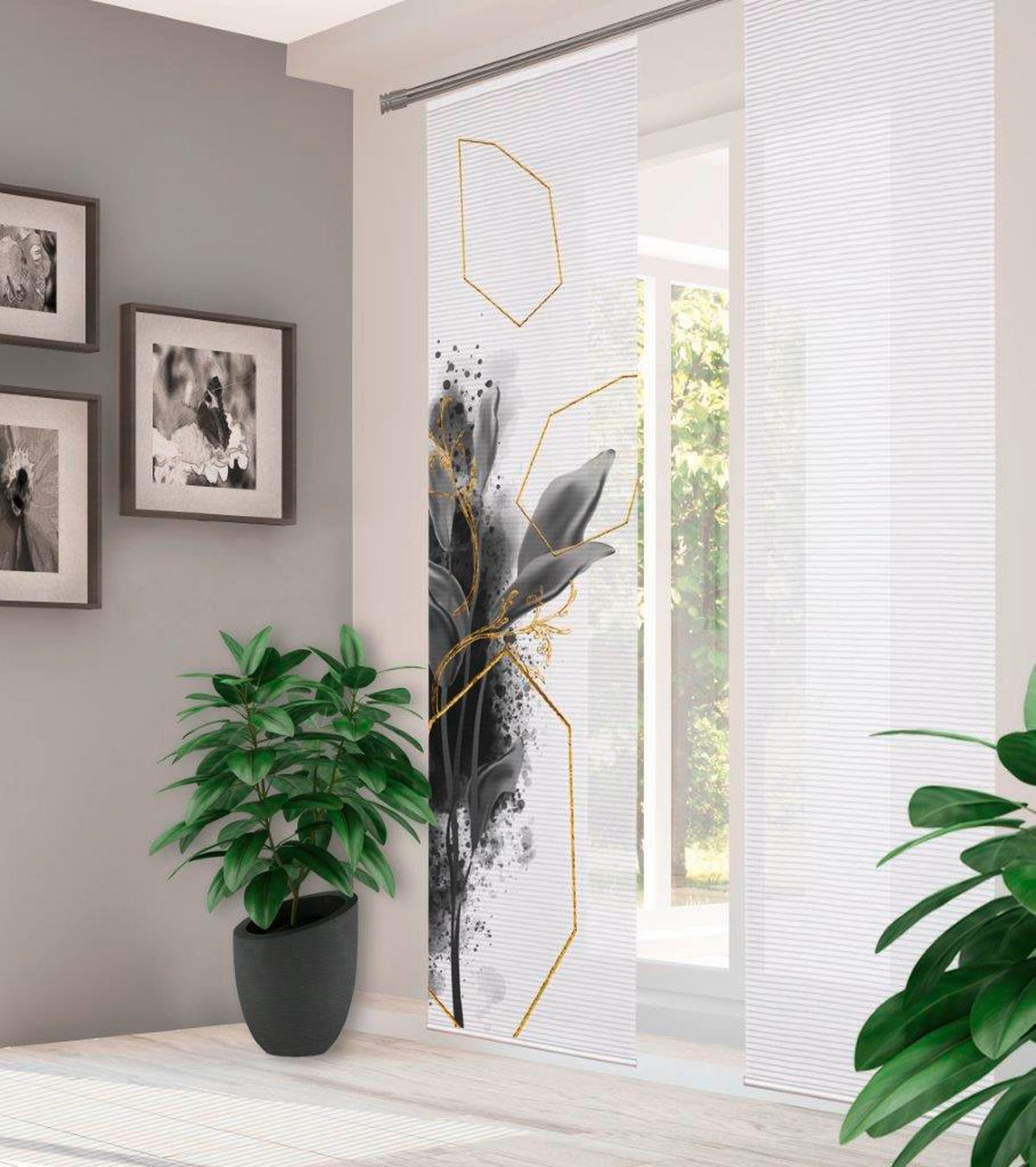FLÄCHENVORHANG   halbtransparent   60/245 cm  - Grau, Natur, Textil (60/245cm)