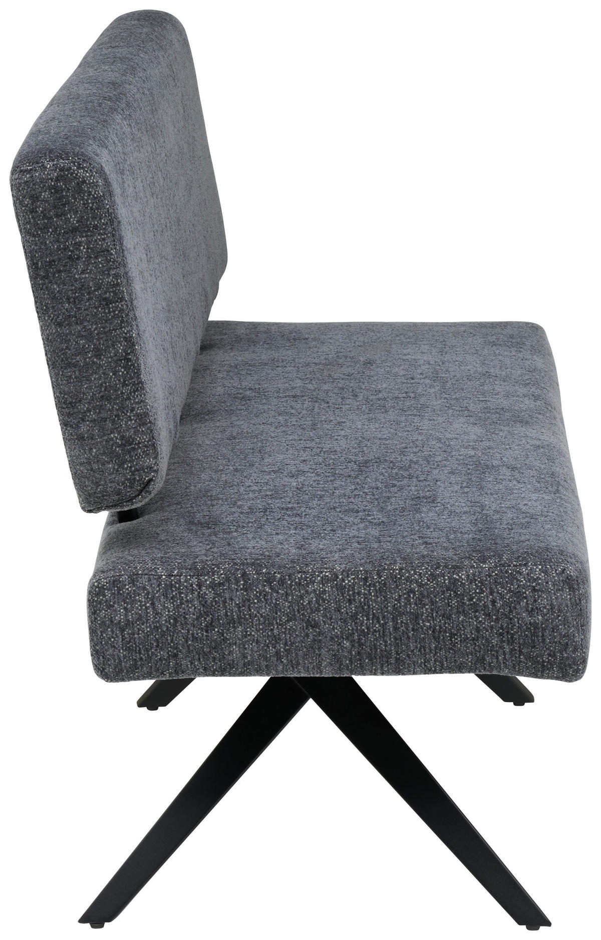SITZBANK Metall, Textil Dunkelgrau  - Dunkelgrau/Schwarz, Konventionell, Textil/Metall (140/90/62cm) - MID.YOU