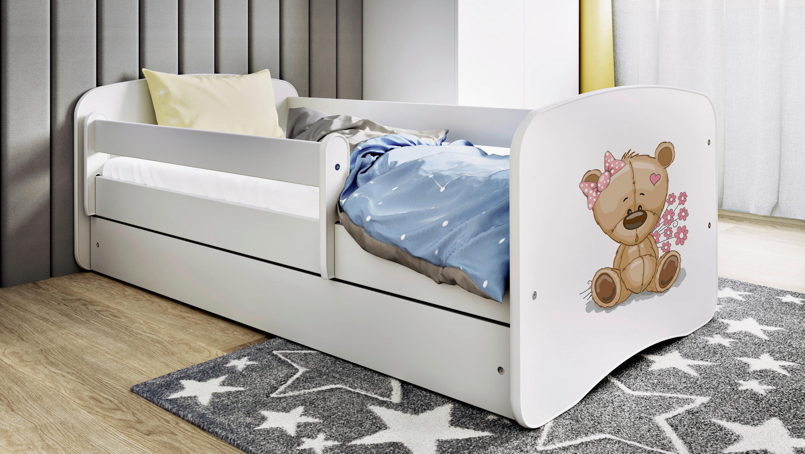 KINDER-/JUNIORBETT 80/160 cm  in Weiß  - Birkefarben/Weiß, MODERN, Holz/Holzwerkstoff (80/160cm) - MID.YOU