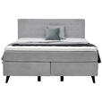 BOXSPRINGBETT 160/200 cm  in Hellgrau  - Chromfarben/Hellgrau, KONVENTIONELL, Kunststoff/Textil (160/200cm) - Voleo