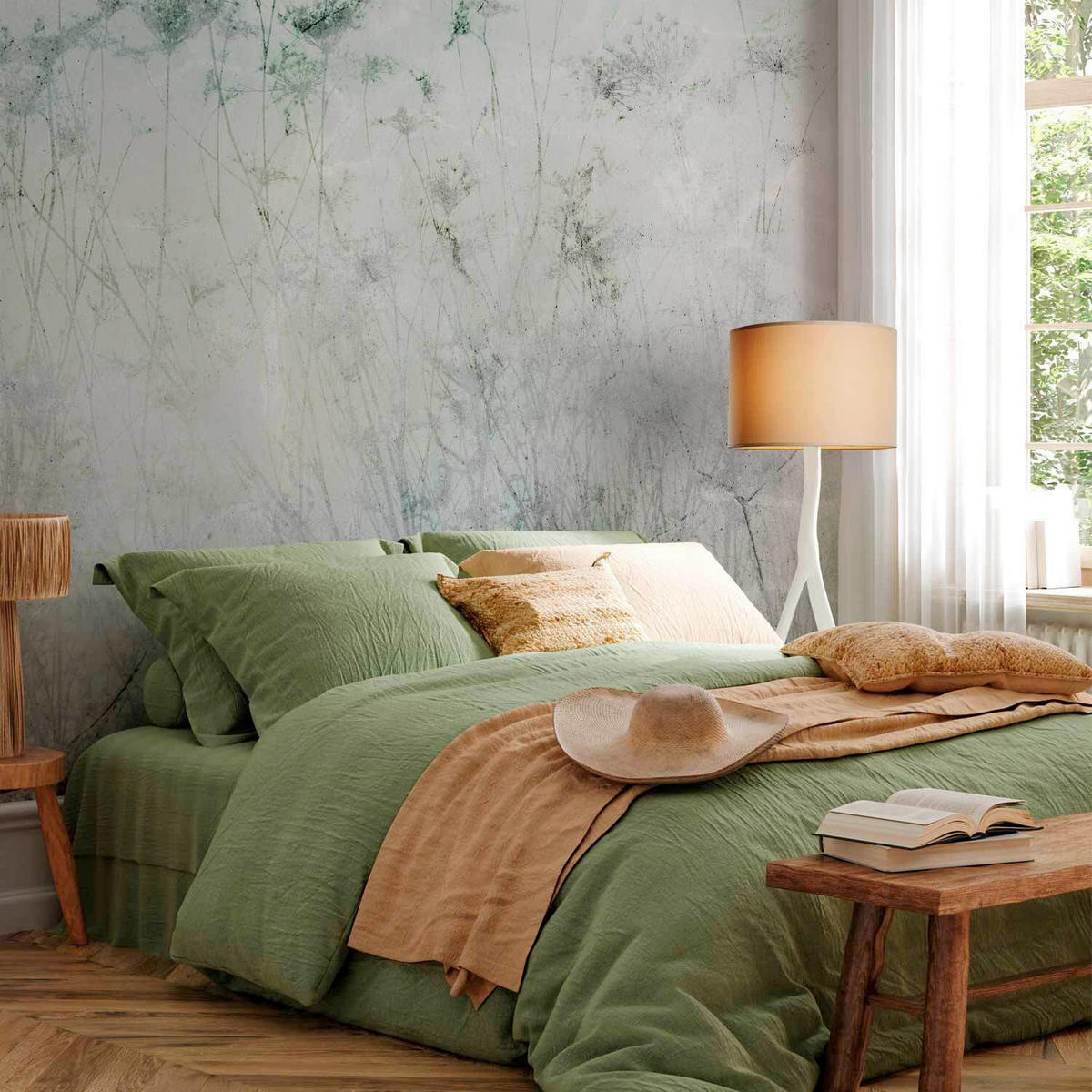 FOTOTAPETE  - Grau/Grün, LIFESTYLE, Textil (100/70cm) - artgeist