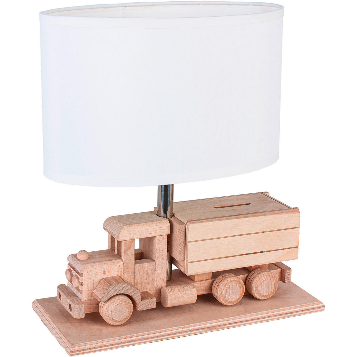 KINDERTISCHLEUCHTE 32/14/27 cm   - Naturfarben/Weiß, Natur, Holz/Holzwerkstoff (32/14/27cm)