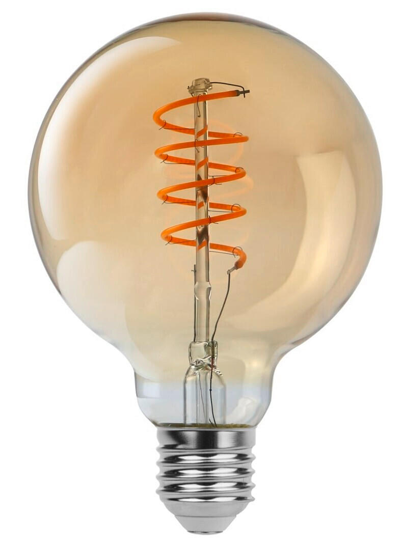 LED FILAMENT ŽARULJA - boje jantara, Basics, staklo (9.5/13.8cm)