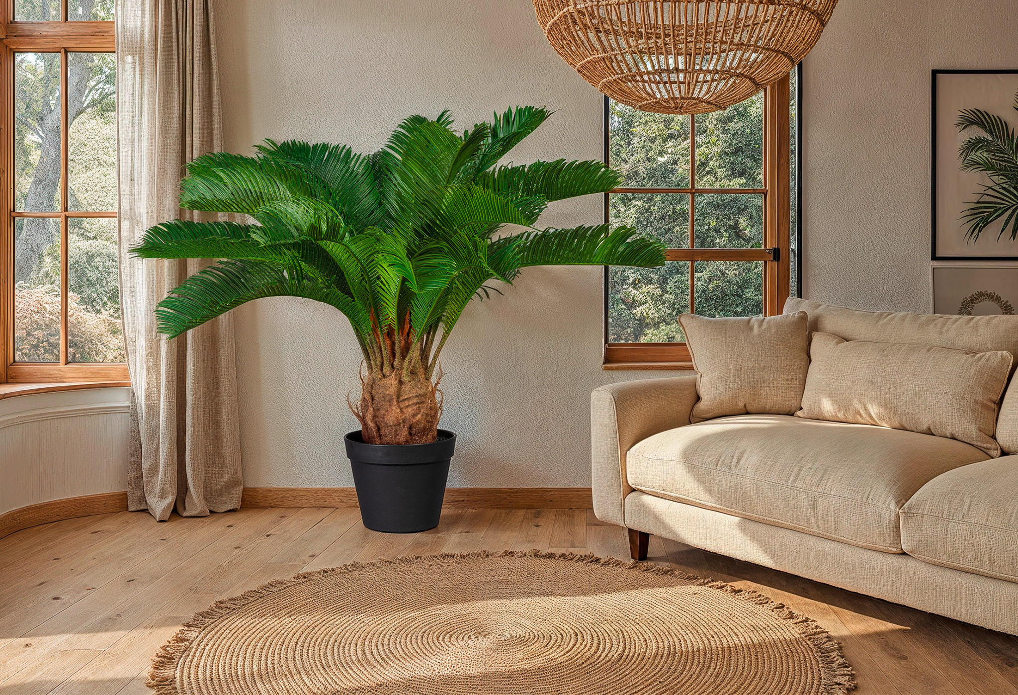 KUNSTPFLANZE Palme 60 cm  - Schwarz/Braun, Design, Kunststoff (60cm) - P & B